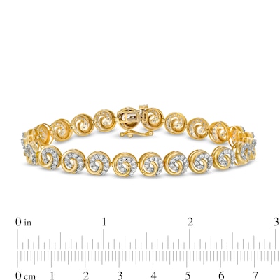 2.01 CT. T.W. Diamond Swirl Bracelet in 10K Gold – 7.25"