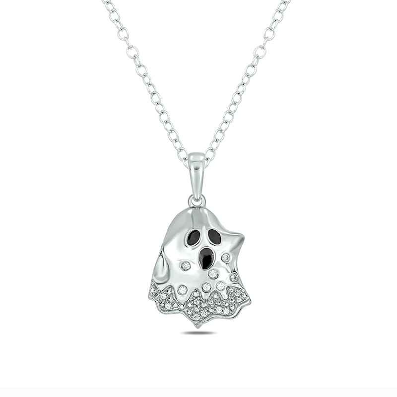 0.04 CT. T.W. Diamond Ghost Pendant in Sterling Silver|Peoples Jewellers