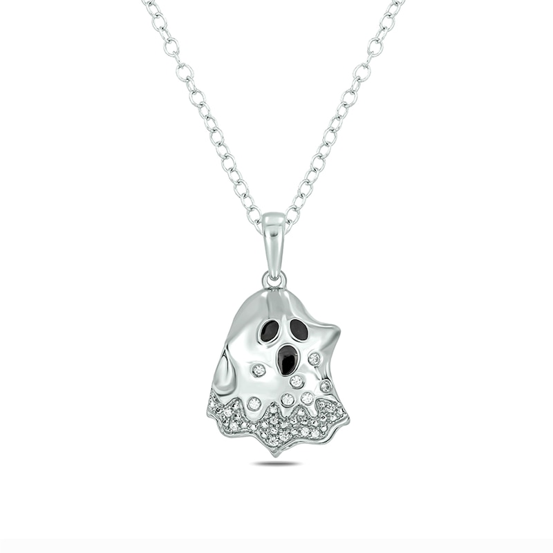 0.04 CT. T.W. Diamond Ghost Pendant in Sterling Silver