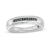 Thumbnail Image 0 of Vera Wang Love Collection Limited Edition Men's 0.085 CT. T.W. Black Enhanced Diamond Wedding Band in 14K White Gold