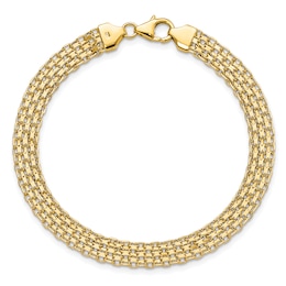 6.2mm Multi-Row Oval Link Chain Bracelet in Hollow 14K Gold - 7.5"
