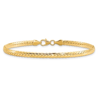 3.0mm Snake Chain Bracelet in Hollow 14K Gold - 7.5"