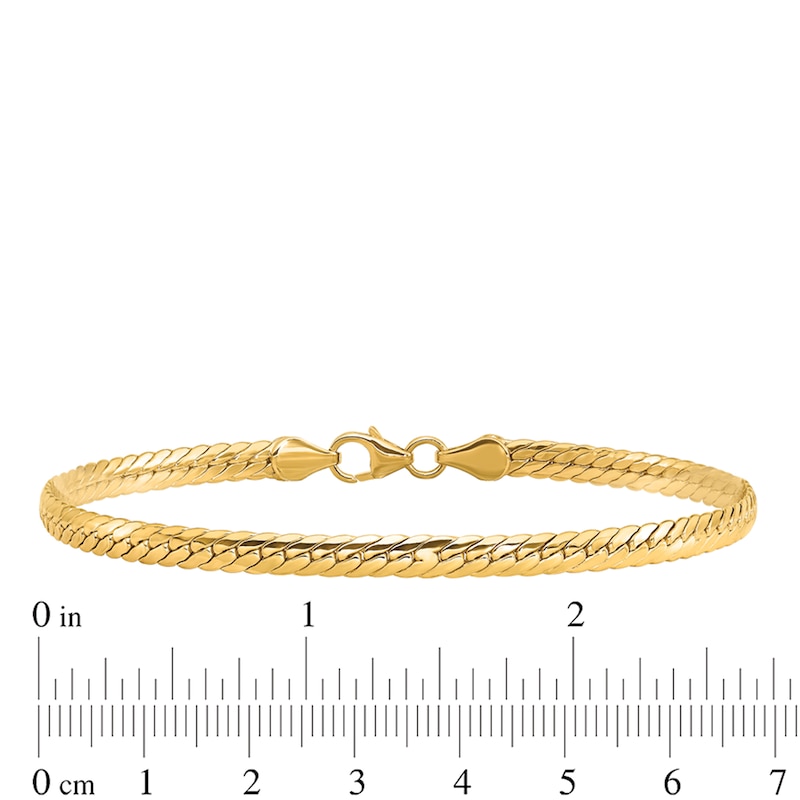 3.0mm Snake Chain Bracelet in Hollow 14K Gold - 7.5"|Peoples Jewellers