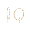 Thumbnail Image 1 of Cross Continuous Tube Hoop Earrings in 14K Gold