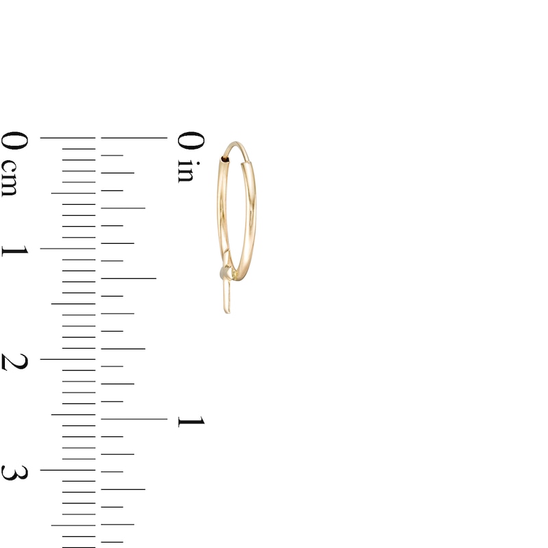 Main Image 3 of Cross Continuous Tube Hoop Earrings in 14K Gold