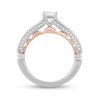 Enchanted Disney Ariel 0.95 CT. T.W. Princess-Cut Diamond Double Row Engagement Ring in 14K Two-Tone Gold