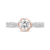 Thumbnail Image 4 of Enchanted Disney Belle 0.95 CT. T.W. Diamond Scallop Edge Twist Shank Engagement Ring in 14K Two-Tone Gold