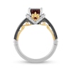 Enchanted Disney Villains Evil Queen Garnet and 0.29 CT. T.W. Diamond Engagement Ring in 14K Two-Tone Gold