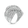 Thumbnail Image 2 of 3.00 CT. T.W. Baguette and Round Diamond Multi-Row Crossover Ring in 10K White Gold
