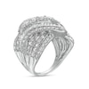 Thumbnail Image 3 of 3.00 CT. T.W. Baguette and Round Diamond Multi-Row Crossover Ring in 10K White Gold