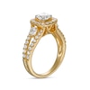 Celebration Ideal 1.58 CT. T.W. Certified Diamond Cushion-Shaped Frame Split Shank Engagement Ring in 14K Gold