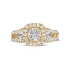 Thumbnail Image 3 of Celebration Ideal 1.58 CT. T.W. Diamond Cushion-Shaped Frame Split Shank Engagement Ring in 14K Gold