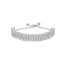 Thumbnail Image 1 of 3.0mm White Lab-Created Sapphire Triple Row Bolo Bracelet in Sterling Silver - 9"