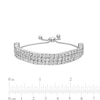 Thumbnail Image 2 of 3.0mm White Lab-Created Sapphire Triple Row Bolo Bracelet in Sterling Silver - 9"