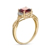 Thumbnail Image 2 of 7.0mm Cushion-Cut Garnet and Diamond Accent Collar Infinity Shank Ring in 10K Gold