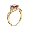 Thumbnail Image 3 of 7.0mm Cushion-Cut Garnet and Diamond Accent Collar Infinity Shank Ring in 10K Gold