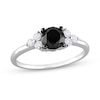 Thumbnail Image 0 of 1.21 CT. T.W. Black Enhanced and White Diamond Tri-Sides Engagement Ring in 10K White Gold