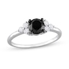 Thumbnail Image 1 of 1.21 CT. T.W. Black Enhanced and White Diamond Tri-Sides Engagement Ring in 10K White Gold