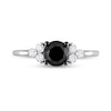 Thumbnail Image 3 of 1.21 CT. T.W. Black Enhanced and White Diamond Tri-Sides Engagement Ring in 10K White Gold