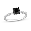 Thumbnail Image 0 of 1.09 CT. T.W. Black Enhanced and White Diamond Engagement Ring in 10K White Gold