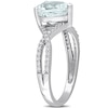 Thumbnail Image 2 of 8.0mm Heart-Shaped Aquamarine and 0.20 CT. T.W. Diamond Twist Split Shank Ring in 14K White Gold