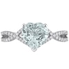 Thumbnail Image 3 of 8.0mm Heart-Shaped Aquamarine and 0.20 CT. T.W. Diamond Twist Split Shank Ring in 14K White Gold