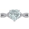 Thumbnail Image 3 of 8.0mm Heart-Shaped Aquamarine and 0.20 CT. T.W. Diamond Twist Split Shank Ring in 14K White Gold