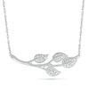 Thumbnail Image 1 of 0.087 CT. T.W. Diamond Four Leaf Tree Branch Necklace in Sterling Silver