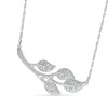 Thumbnail Image 2 of 0.087 CT. T.W. Diamond Four Leaf Tree Branch Necklace in Sterling Silver