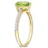 Thumbnail Image 2 of Pear-Shaped Peridot and 0.14 CT. T.W. Diamond Ring in 14K Gold