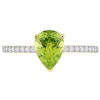 Thumbnail Image 3 of Pear-Shaped Peridot and 0.14 CT. T.W. Diamond Ring in 14K Gold