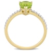 Thumbnail Image 4 of Pear-Shaped Peridot and 0.14 CT. T.W. Diamond Ring in 14K Gold