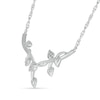 Thumbnail Image 2 of Diamond Accent "Y" Leaf Branch Necklace in Sterling Silver