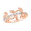 Thumbnail Image 1 of 0.086 CT. T.W. Diamond Twist Vine Ring in Sterling Silver with 14K Rose Gold Plate