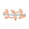 Thumbnail Image 2 of 0.086 CT. T.W. Diamond Twist Vine Ring in Sterling Silver with 14K Rose Gold Plate