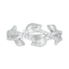 Thumbnail Image 1 of 0.145 CT. T.W. Diamond Twist Leaf Ring in Sterling Silver