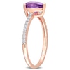 Thumbnail Image 2 of Pear-Shaped Amethyst and 0.14 CT. T.W. Diamond Ring in 14K Rose Gold