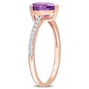 Thumbnail Image 3 of Pear-Shaped Amethyst and 0.14 CT. T.W. Diamond Ring in 14K Rose Gold