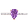 Thumbnail Image 3 of Pear-Shaped Amethyst and 0.14 CT. T.W. Diamond Ring in 14K Rose Gold