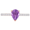 Thumbnail Image 4 of Pear-Shaped Amethyst and 0.14 CT. T.W. Diamond Ring in 14K Rose Gold