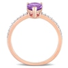 Thumbnail Image 5 of Pear-Shaped Amethyst and 0.14 CT. T.W. Diamond Ring in 14K Rose Gold
