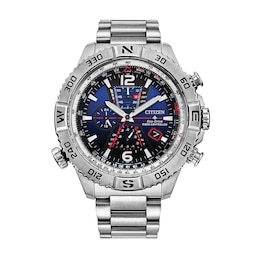 Men's Citizen Eco-Drive® Promaster Navihawk Chronograph Watch with Blue Dial (Model: AT8220-55L)