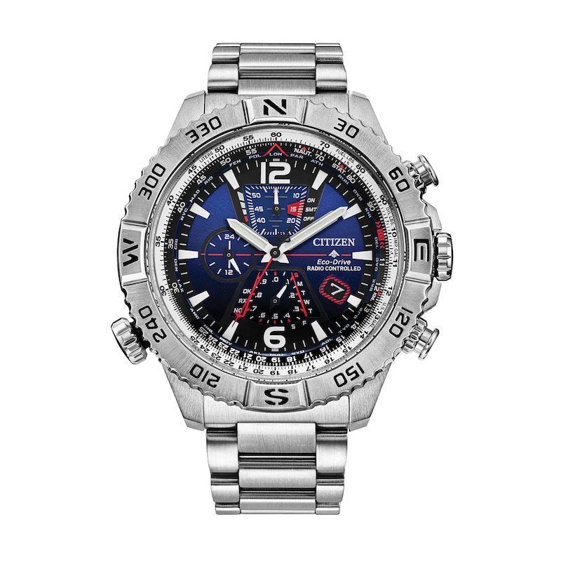 Men's Citizen Eco-Drive® Promaster Navihawk Chronograph Watch with Blue Dial (Model: AT8220-55L)|Peoples Jewellers
