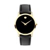 Thumbnail Image 1 of Ladies' Movado Museum Classic Gold-Tone PVD Strap Watch with Black Dial (Model: 0607584)