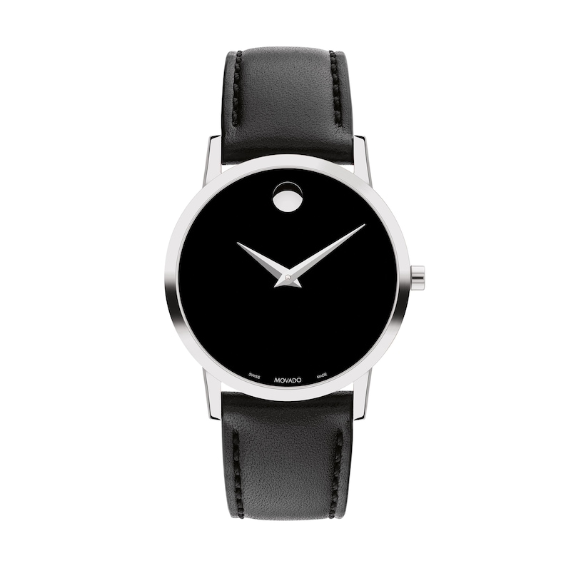 Ladies' Movado Museum Classic Strap Watch with Black Dial (Model: 0607583)|Peoples Jewellers