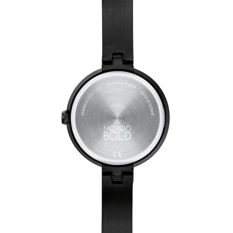 Main Image 3 of Ladies' Movado Bold® Bangle Champagne Crystal Accent Black IP Watch with Black Mother-of Pearl Dial (Model: 3600775)