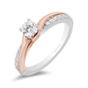 Thumbnail Image 0 of Enchanted Disney Moana 0.58 CT. T.W. Diamond Twist Shank Engagement Ring in 14K Two-Tone Gold