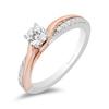 Thumbnail Image 1 of Enchanted Disney Moana 0.58 CT. T.W. Diamond Twist Shank Engagement Ring in 14K Two-Tone Gold