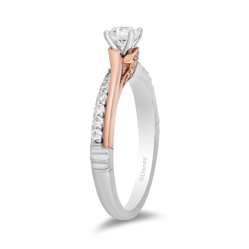 Enchanted Disney Moana 0.58 CT. T.W. Diamond Twist Shank Engagement Ring in 14K Two-Tone Gold