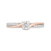 Thumbnail Image 4 of Enchanted Disney Moana 0.58 CT. T.W. Diamond Twist Shank Engagement Ring in 14K Two-Tone Gold